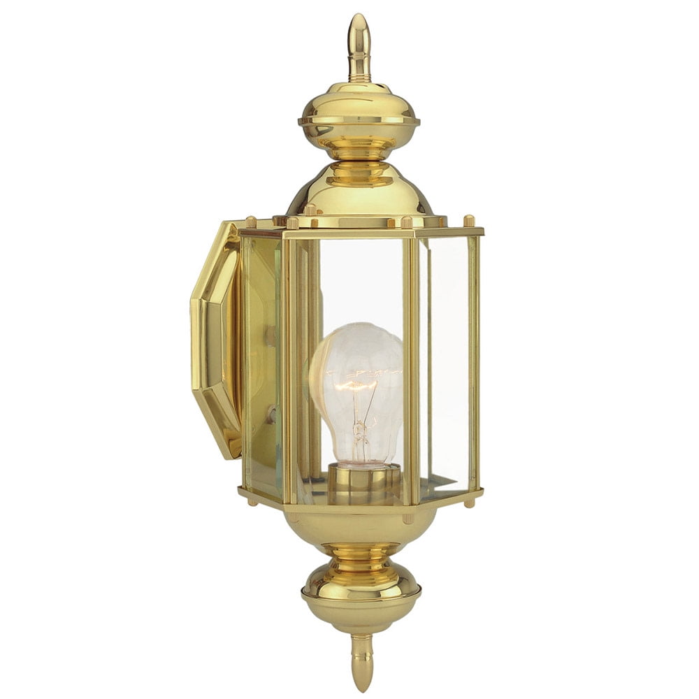 Augusta Outdoor Uplight, 5.5-Inch by 14.375-Inch, Solid Brass