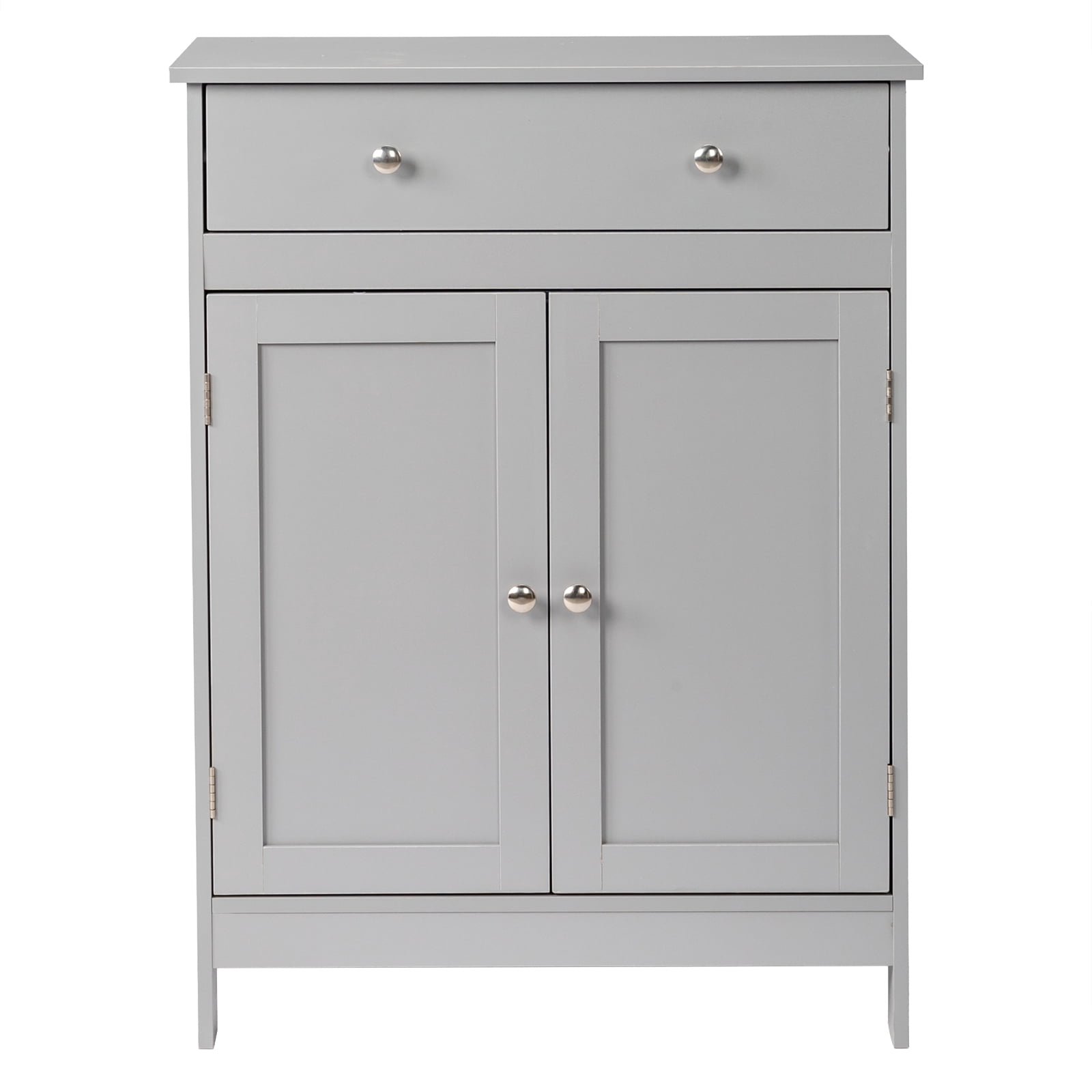 Ktaxon Bathroom Floor Cabinet, Freestanding Storage Cupboard w/ Drawer and 2 Doors, MDF Gray
