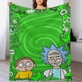 thumbnail image 1 of Manta de franela suave y acogedora de Rick y Morty para niños y niñas, mantas de vellón cálidas de lujo para sofá, cama, camping, viajes, 60 x 50 pulgadas, 1 of 8