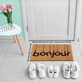 thumbnail image 5 of Sheltered Rectangle Coir Door Mat -Bonjour- Non Slip Backing Natural- Black 24x16, 5 of 9