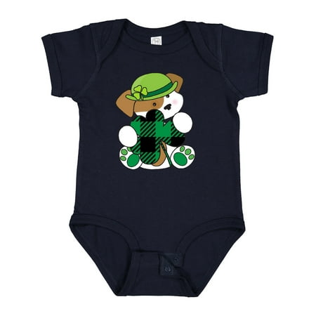 

Inktastic St Patricks Day Irish Buffalo Plaid Puppy Boys or Girls Baby Bodysuit