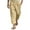 Khaki, variant on hotojiny Beach Pants for Men Cotton Linen Casual Loose Fit Drawstring Trousers Baggy Elastic Waist Lightweight Work Travel Pants