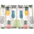 thumbnail image 2 of Colorful Pineapple Kitchen Curtains Cafe Curtains Washable Short Curtains for Small Window Farmhouse Kitchen Bathroom Basement Half Window Curtain, 27 x 36 inch Length, 2 Panels, 2 of 6