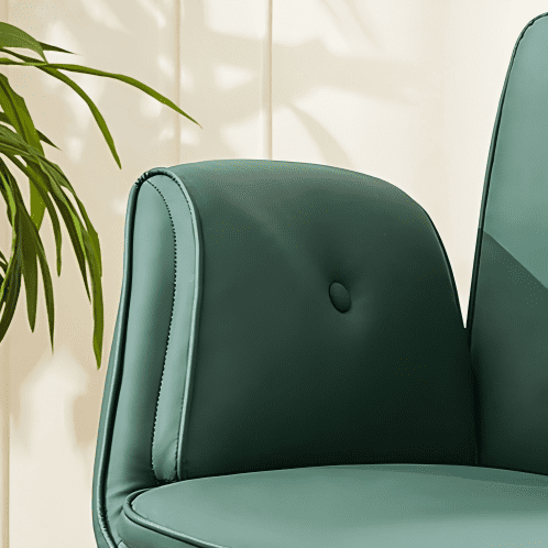 TMV Vanity Chair Oversized, Criss Cross Design Office Desk Chair - Big & Tall Computer Chair with Foldable Arms, Swivel and Wheels,Green