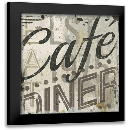 Mullan, Michael 12x12 Black Modern Framed Museum Art Print Titled - Restaurant Sign II