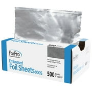 ForPro Embossed Foil Sheets 900S, 9 W x 10.75 L, 500-Count, Aluminum Foil, Pop-Up Dispenser, for Hair Color Application and Highlighting, Food Safe