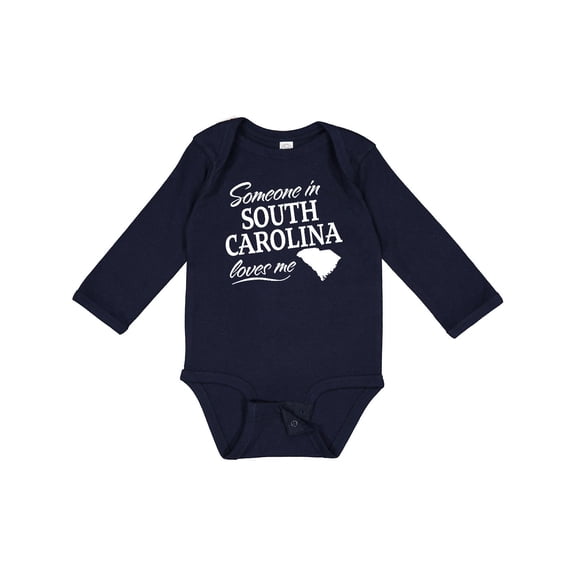 Inktastic Someone in South Carolina Loves Me Boys or Girls Long Sleeve Baby Bodysuit
