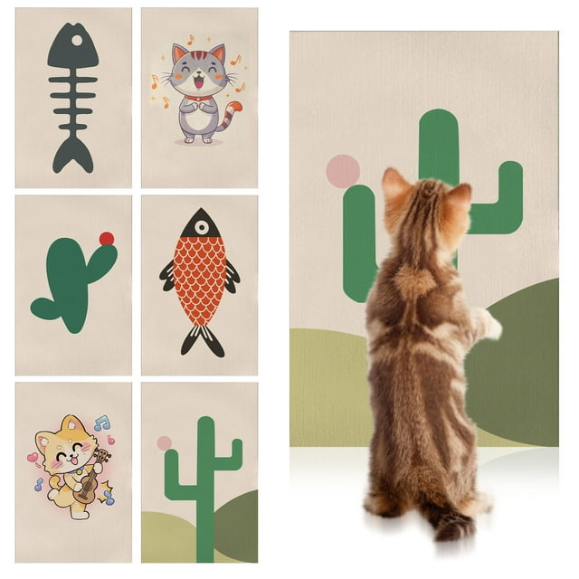Fiudx Adhesivo de Pared Multifuncional, Resistente a Arañazos, Diseño de Tablero Rascador para Gatos, Versátil para Paredes y Muebles, Fácil Instalación, Ideal para El Hogar y Dueños de Mascotas, 1 J