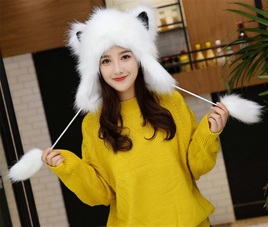 Cute Warm Plush Fluffy Faux Fur Hood 