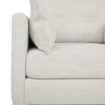 thumbnail image 5 of Noble House Grouse Fabric Tufted Club Chair with Accent Pillows, Beige and Walnut, 5 of 9