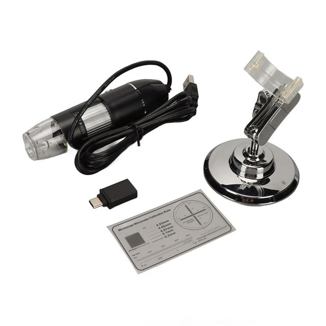 Microscopio digital 1600X Resolución HD 8 luces LED USB tipo C 2 en 1 Microscopio digital electrónico