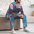 thumbnail image 7 of Naloa Cute Underwater Axolotl Men’s Pajamas Set - Long Sleeve Button Down Sleep Shirt and Pajama Bottoms Sleepwear Set-Large, 7 of 7