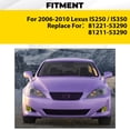 thumbnail image 5 of Kojem Fog Lights for 2006-2010 Lexus IS250 IS350 Bumper Fog Lamps Set LH RH Driver & Passenger Side Yellow Lens Replacement for 81221-53290 81211-53290, 5 of 10