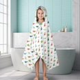 thumbnail image 6 of Dinosaur and Silhouette White Pattern Hooded Bath Towel Wrap for Teens Ages 3 To 12, Soft Lightweight Quick Dry Microfiber Bath Beach Pool, 50"x30", 6 of 6