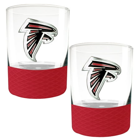 Atlanta Falcons Rocks - Atlanta Falcons 2-Pack 14oz. Rocks Glass Set with Silcone Grip - No Size