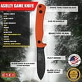 thumbnail image 6 of ESEE Knives Ashley Emerson Game Knife (AGK) Fixed Blade Knife 3.5" Drop Point 1095 Stonewashed Black Oxide Blade G-10 Handle Orange, 6 of 6