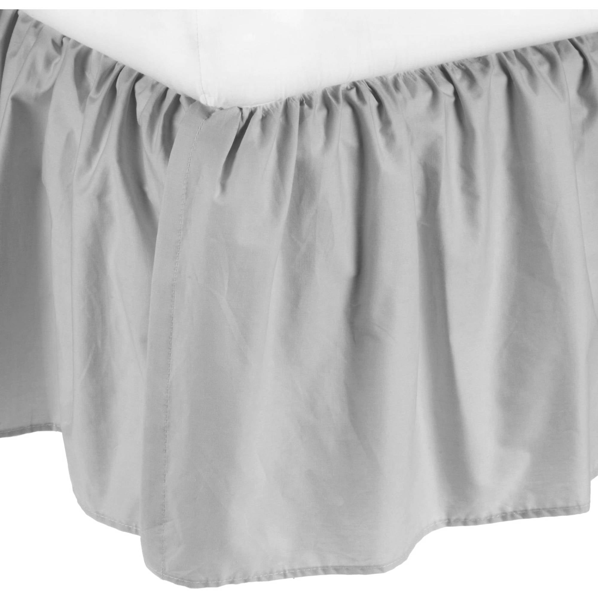 100% Natural Cotton-Nursery Crib-Toddler Bedding Skirt for Baby Girls or Boys 14 Drop.Taupe Crib Skirt Dust Ruffle 