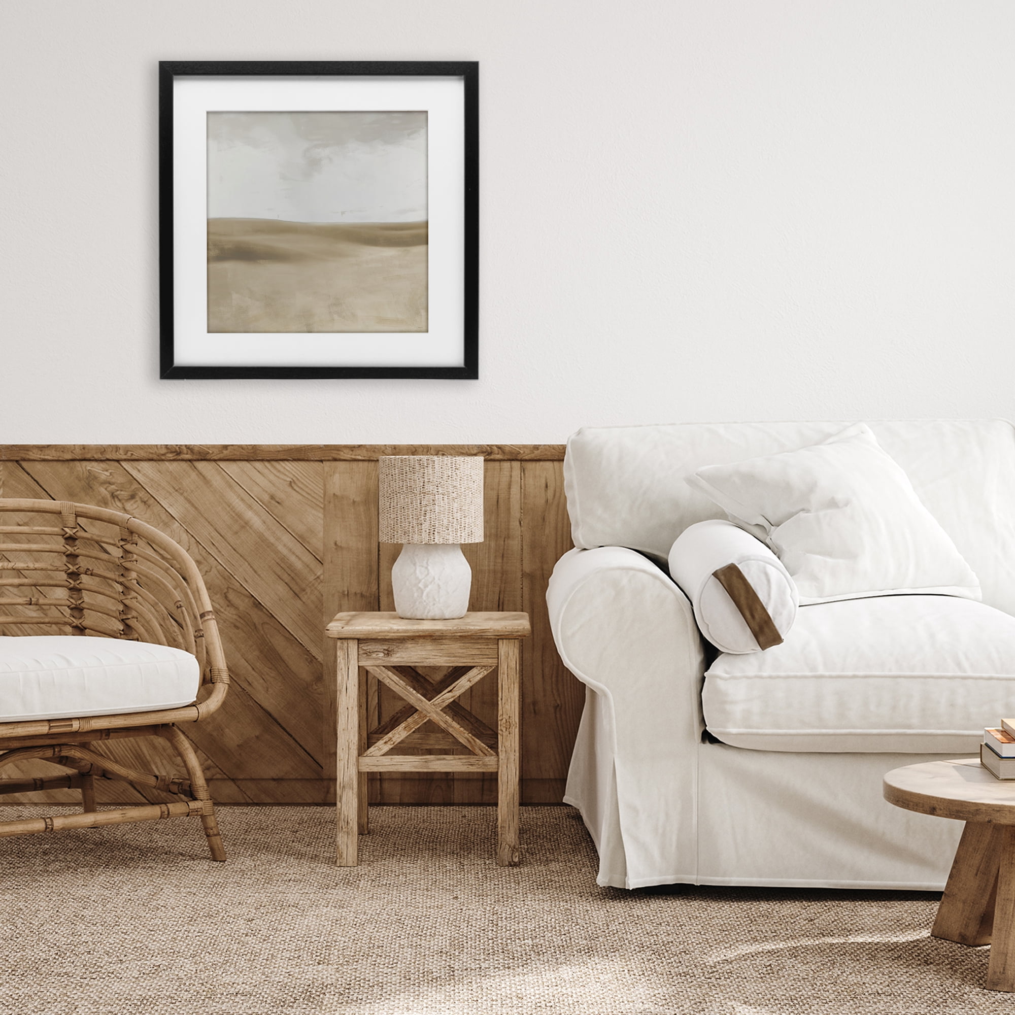 Stupell Industries Smooth Neutral Hills Black Framed Print Under Glass, design by Dan Meneely