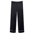 thumbnail image 7 of larppty Pajama Set for Kid Baby Boy Girl Button-up Silk Pajama Sleepwear Nightwear Loungewear Clothes Set Gifts for Kids (7-8 Years,Black), 7 of 7