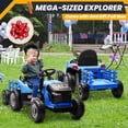 thumbnail image 5 of Joyracer 24 Volt Ride on Toys, Ride on Tractor w/ Tiltable & Detachable Trailer, 2x200W Power Car Wheels for Kids, Remote Control, Bluetooth, Shifter, Music, Blue, 5 of 11