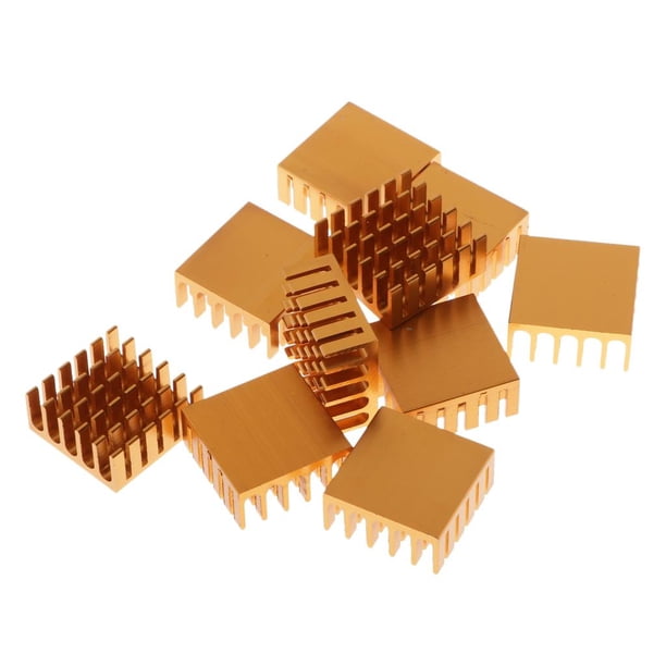 Kit de Enfriamiento de Enfriador de Disipador de Calor de Aluminio Dorado Piezas 22x22x10mm