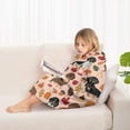thumbnail image 4 of Fall Dachshund and Pumpkin Blanket Hoodies for Kids 6-13YR Oversize Wearable Blanket Hoodies for Boys Girls Teens, 4 of 7