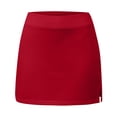 thumbnail image 4 of Womens Skort High Waist Side Slit Skirt with Built in Shorts Solid Stretchy Bodycon Pencil Casual Red S, 4 of 5