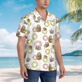 thumbnail image 2 of KLL Men's Hawaiian Shirt Short Sleeve Button Down Beach Shirts-Donut Sloth, 2 of 5