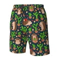 thumbnail image 4 of Balery Cute Hedgehogs Cactus Blue Traje de Baño Estilo Hawaiano para Hombre, Shorts de Secado Rápido con Bolsillos-X-Large, 4 of 6