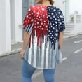thumbnail image 4 of TQWQT 4th of July Plus Size Tunic Tops for Women Dressy Summer Short Sleeve Tee Shirt Tops American Flag Crew Neck T Shirts Loose Patriotic Tunics Blouses, 4 of 5