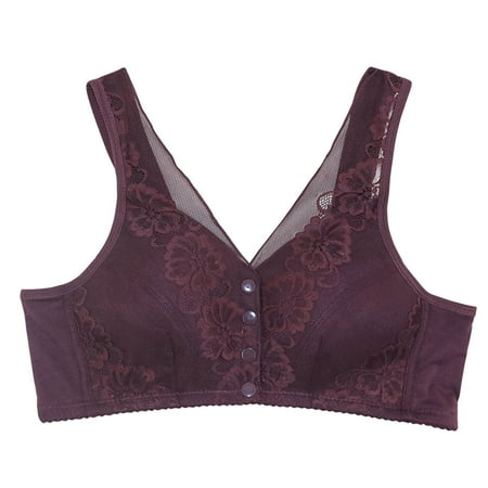 

LEEy-World Womens Lingerie Women s Bras Wireless Full Coverage Plus Size Minimizer Non Padded Comfort Soft Bra Multipack Purple 36/80