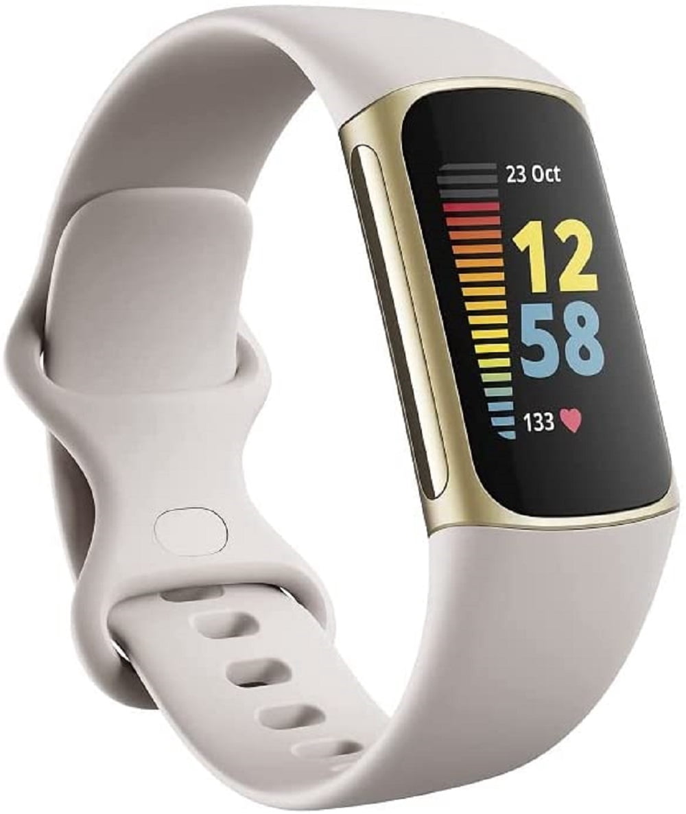 Restored Fitbit Inc CHAR5-LUN-W(FB421GLWT-FRCJK) Charge 5, One Size, Lunar White/Soft Gold (Refurbished)