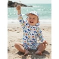 thumbnail image 3 of BemeyourBBs Toddlers Baby Boys Shark 3 Piece Swimsuit Infant Boy Bathing Suit Swim Shirt Trunk Shorts Set and Sun Hat Long Sleeve Swimwear Sunsuit UPF 50+ Rash Guard, 3 of 9