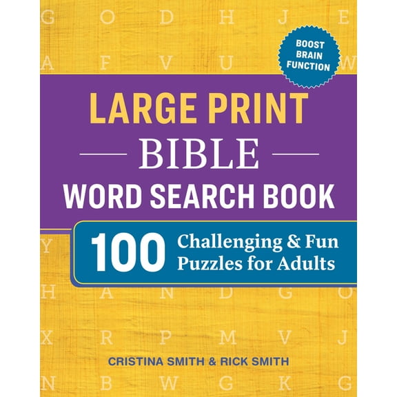 Large Print Bible Word Search Book: 100 Challenging and Fun Puzzles for Adults, (Paperback)