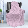 thumbnail image 4 of Ikat Soft Flannel Fleece Throw Blanket, Classical Pattern Design in Pastel Feminine Colors Retro Illustration, Cozy Plush for Indoor and Outdoor Use, 50" x 70", Lilac White, by Ambesonne, 4 of 5