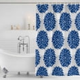 thumbnail image 2 of Polyester Fabric Dahlia Flower Shower Curtain, Farmhouse Botanical Blue Grey Floral Waterproof Bathtub Curtain Bathroom Decor Set with Hooks 54 x 78 Inches, 2 of 6