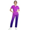 thumbnail image 2 of GXIPO Stretchy Scrubs for Women V-Neck Scrubs Top and Pants Nursing Uniform Tie Dye Workwear, 2 of 6