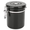 thumbnail image 1 of Goick Recipiente de café-Tanque de Almacenamiento de Grano de café de té Sellado de Acero Inoxidable de 1,5 l con válvula de liberación(Negro), 1 of 5