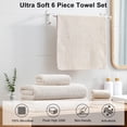 thumbnail image 3 of Jessy Home 6 Piece Towel Set Camel Soft Bath Towel Set for Bathroom-2 Bath Towels, 2 Hand Towels, 2 Washcloths Highly Absorbent Bath Sheet for Hotel & Spa, 3 of 7