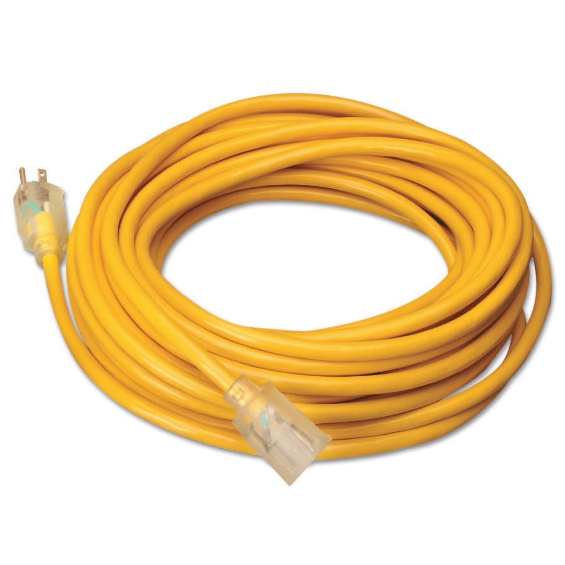 Coleman Cable 02587 12/3 Vinyl Outdoor Extension Cord with Lighted End, 25-Foot