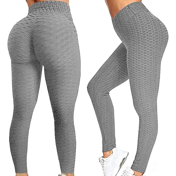 Ciana Best Workout Butt Lifting Leggings Seamless Scrunch Butt Leggings for Women, Tummy Control, Highwasted Yoga Pants Grey