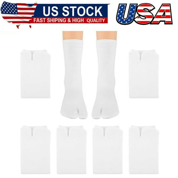 6 Pairs Flip Flop Socks, Elastic Tabi Socks Cotton Split Two Toe Socks Non Slip Ankle Socks with Toes for Women Men
