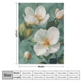 thumbnail image 4 of Orinice Elegant Blossom Floral Throw Blanket for Couch Picnic Camping Bedroom Decor, White Flowers on Mint Background, Super Soft Cozy Warm Fluffy   Blankets Gifts for Kids Adults,  60x80in, 4 of 6