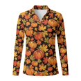 thumbnail image 4 of Jeiento Women's Pumpkin Leaf V Neck Golf Shirts, Outdoor Casual Pullover, Long Sleeve Moisture Wicking Quick Dry Sun Protection Shirt for Golf Hiking Daily Wear, 4 of 7