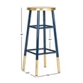 thumbnail image 4 of SAFAVIEH Emery 30" Solid Metal Gold Leaf Bar Stool, Navy, 4 of 6