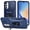 Blue, variant on For Samsung Galaxy S25 Edge 5G Slim Fit Shockproof Hybrid with Slide Camera Cover & Rotated Ring Kickstand, [Military-Grade] Phone Case For Samsung Galaxy S25 Edge 5G 6.7",Black