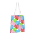 thumbnail image 2 of YFYANG Reusable Cotton Canvas Tote Shopping Bag, Colorful Love Lines Washable Portable Grocery Bag for Daily Travel, 2 of 8
