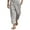 Gray, variant on Chiccall Mens Cotton Linen Drawstring Pants 2025 Summer Fashion Solid Casual Elastic Waist Beach Pants