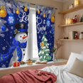 thumbnail image 4 of Navy Blue Snowman Christmas Sheer Curtains 72 Inches Long, Xmas Tree Ball Winter Snowflake Light Filtering Window Curtains for Living Room, Rod Pocket Voile Sheer Curtain Drapes, 52"Wx72"L, 2 Panels, 4 of 9