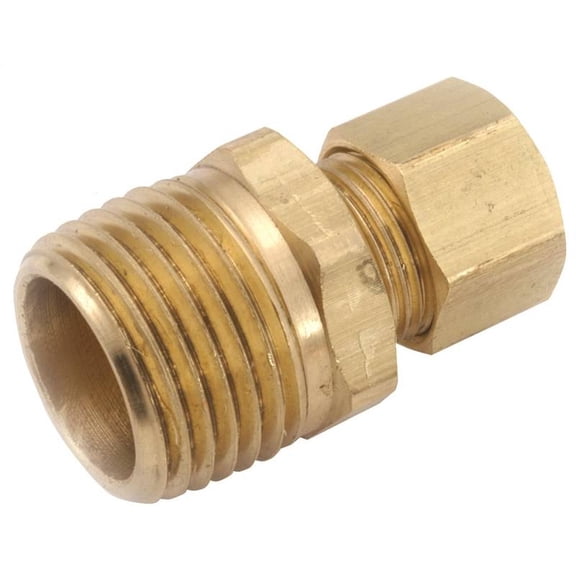 Anderson Metals 750068-0812 Pipe Connector, 1/2 x 3/4 in, Compression x MPT, Brass
